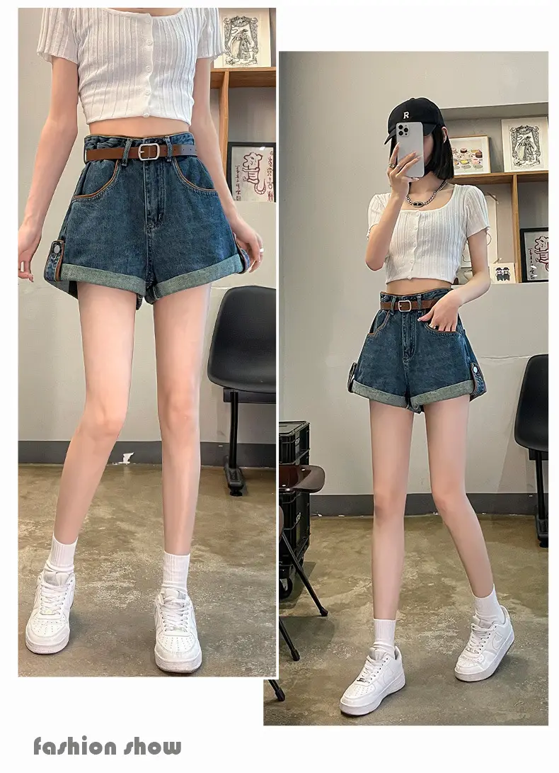High-Waisted Denim Shorts for Women Summer Plus Size — feature 18