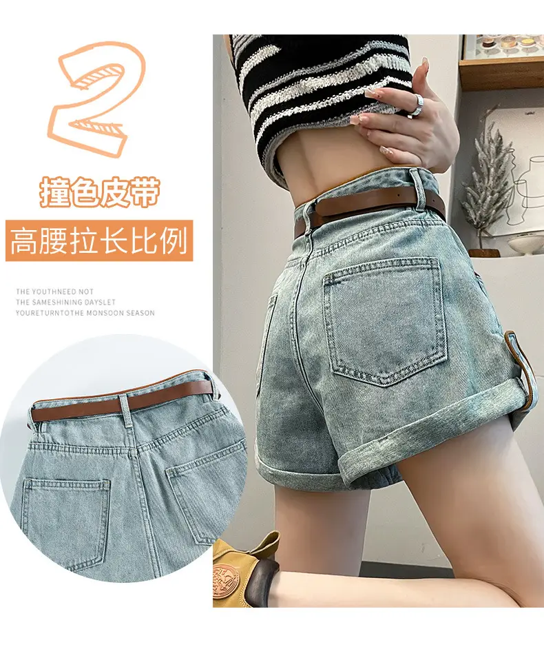 High-Waisted Denim Shorts for Women Summer Plus Size — feature 6