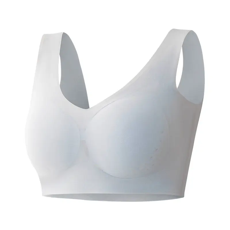 Summer Fat Mom Underwear Women's Large Size Ultra-thin Seamless Hole Cup Bra Vest-style Middle-aged and Elderly Bra