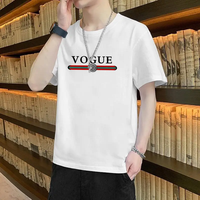 Men's Navy Blue Vogue Graphic T-Shirt Short Sleeve - Image 6