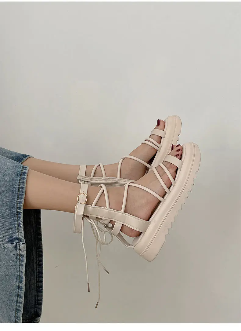 Black Mori Style Sandals with Round Toe & Platform Sole — feature 11