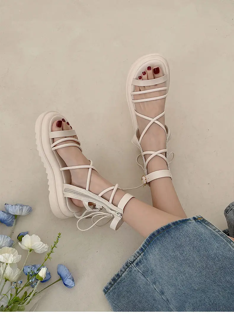 Black Mori Style Sandals with Round Toe & Platform Sole — feature 12