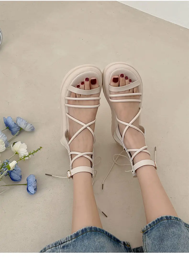 Black Mori Style Sandals with Round Toe & Platform Sole — feature 13