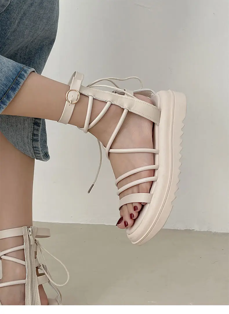 Black Mori Style Sandals with Round Toe & Platform Sole — feature 14