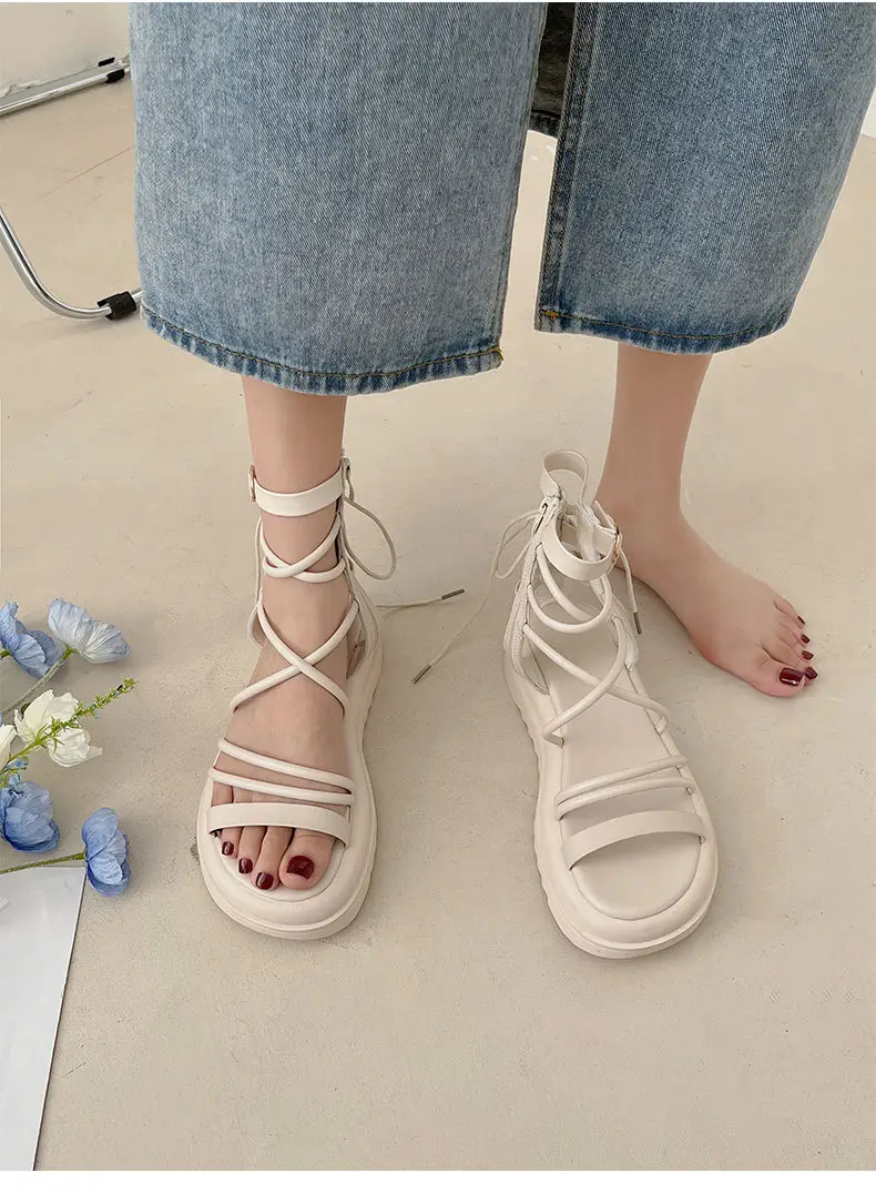 Black Mori Style Sandals with Round Toe & Platform Sole — feature 15