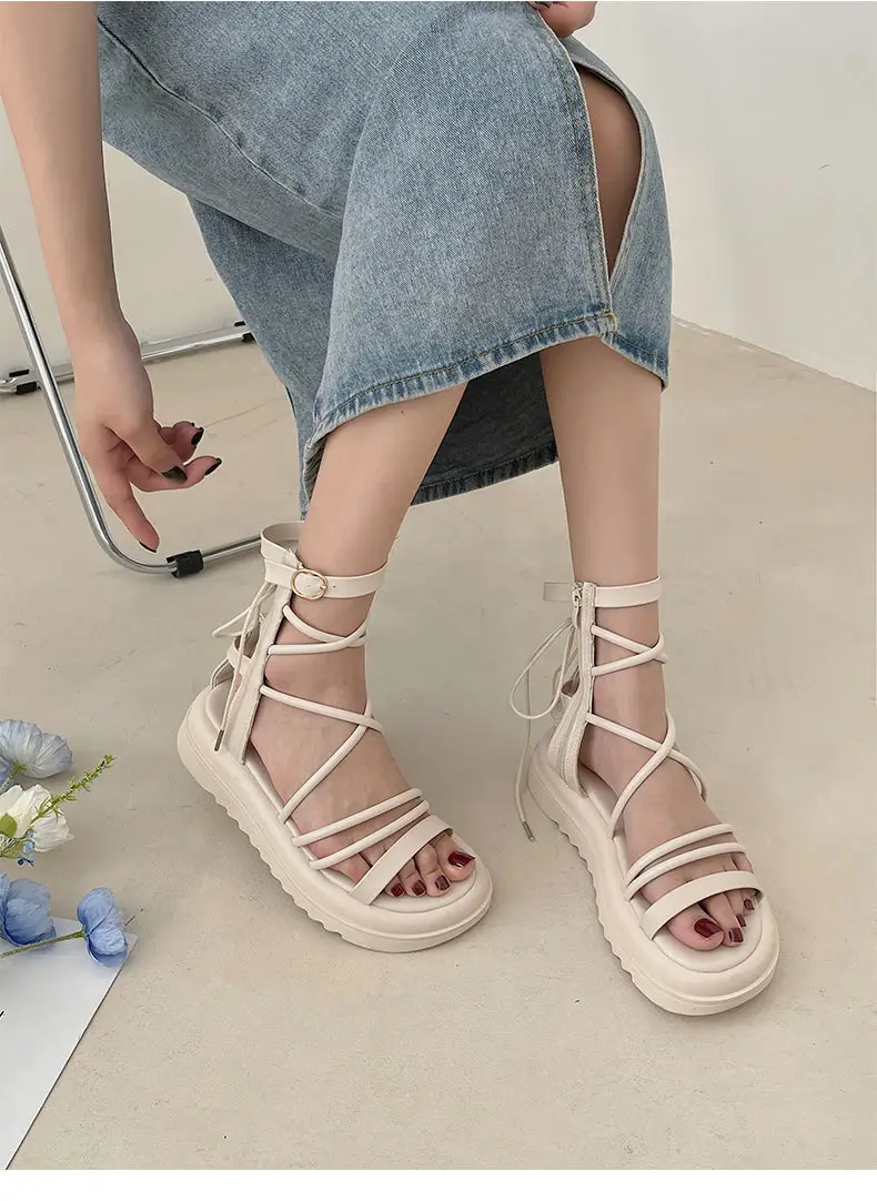Black Mori Style Sandals with Round Toe & Platform Sole — feature 9