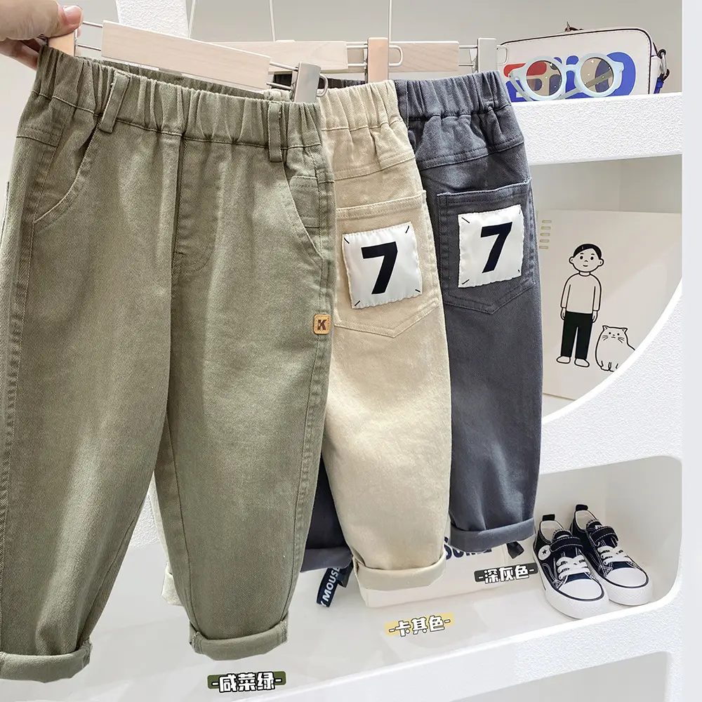 Boys Spring Overalls Medium Large Loose Pants — feature 1