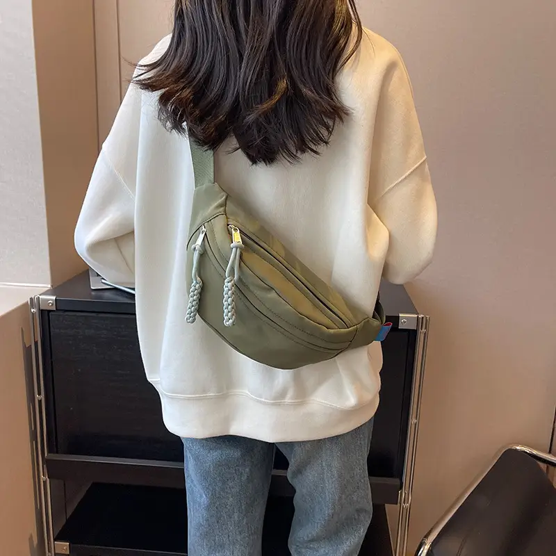 Orange Crossbody Bag for Women with Braided Strap - Image 8