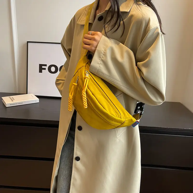 Orange Crossbody Bag for Women with Braided Strap - Image 9