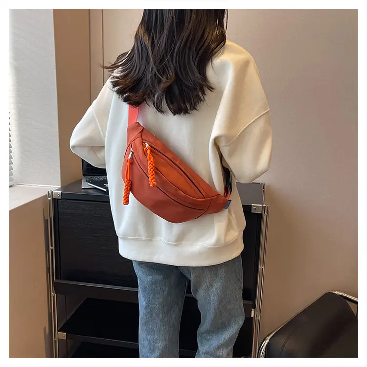 Orange Crossbody Bag for Women with Braided Strap — feature 12