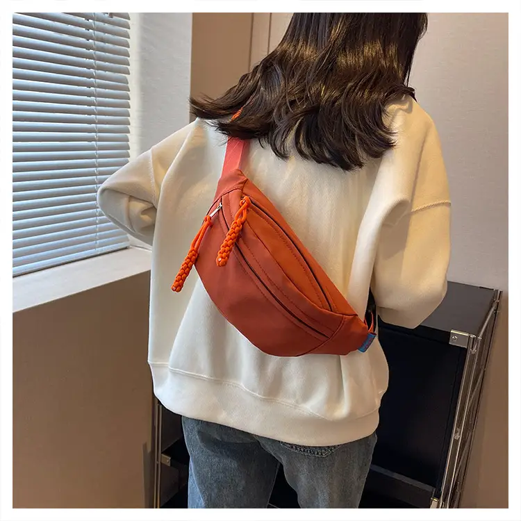 Orange Crossbody Bag for Women with Braided Strap — feature 13