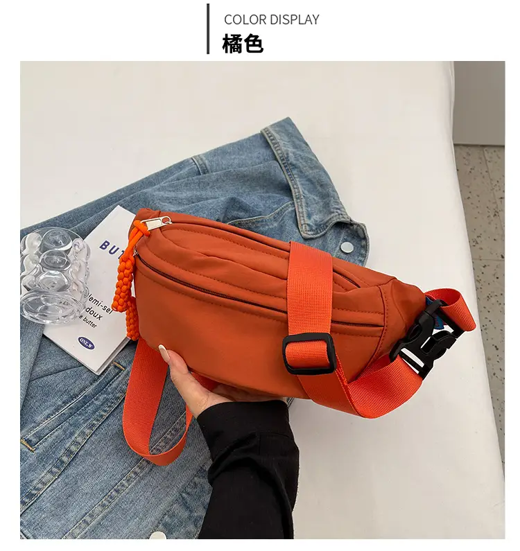 Orange Crossbody Bag for Women with Braided Strap — feature 23
