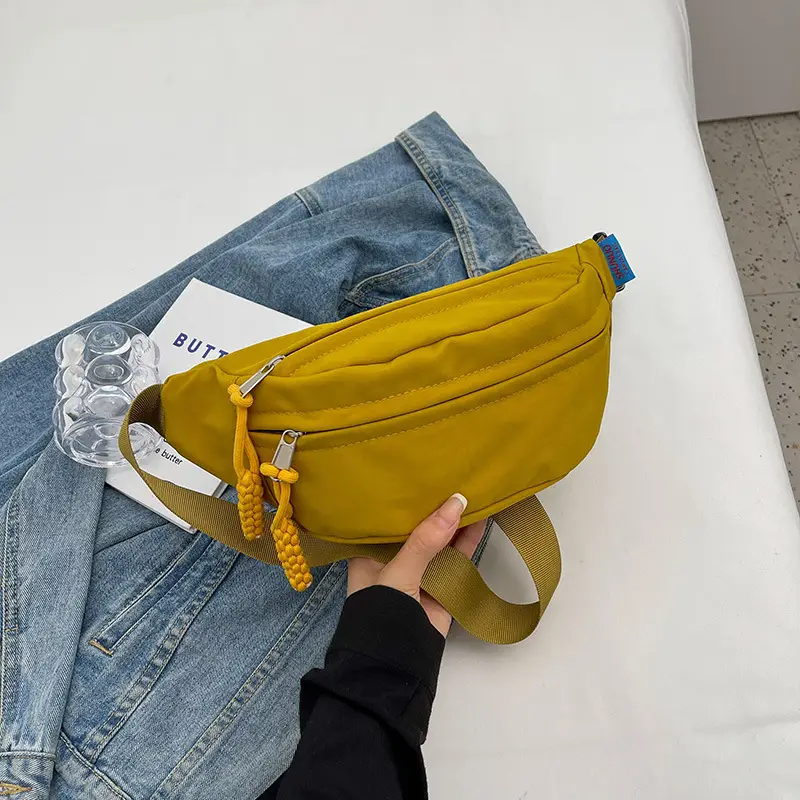 Orange Crossbody Bag for Women with Braided Strap - Image 3