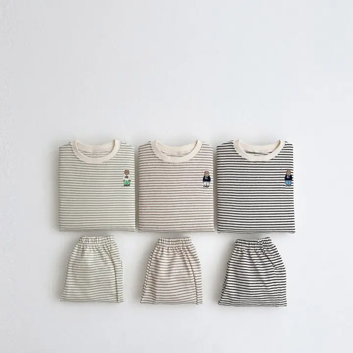 Korean Style Striped Baby Bear Cotton Set — feature 2