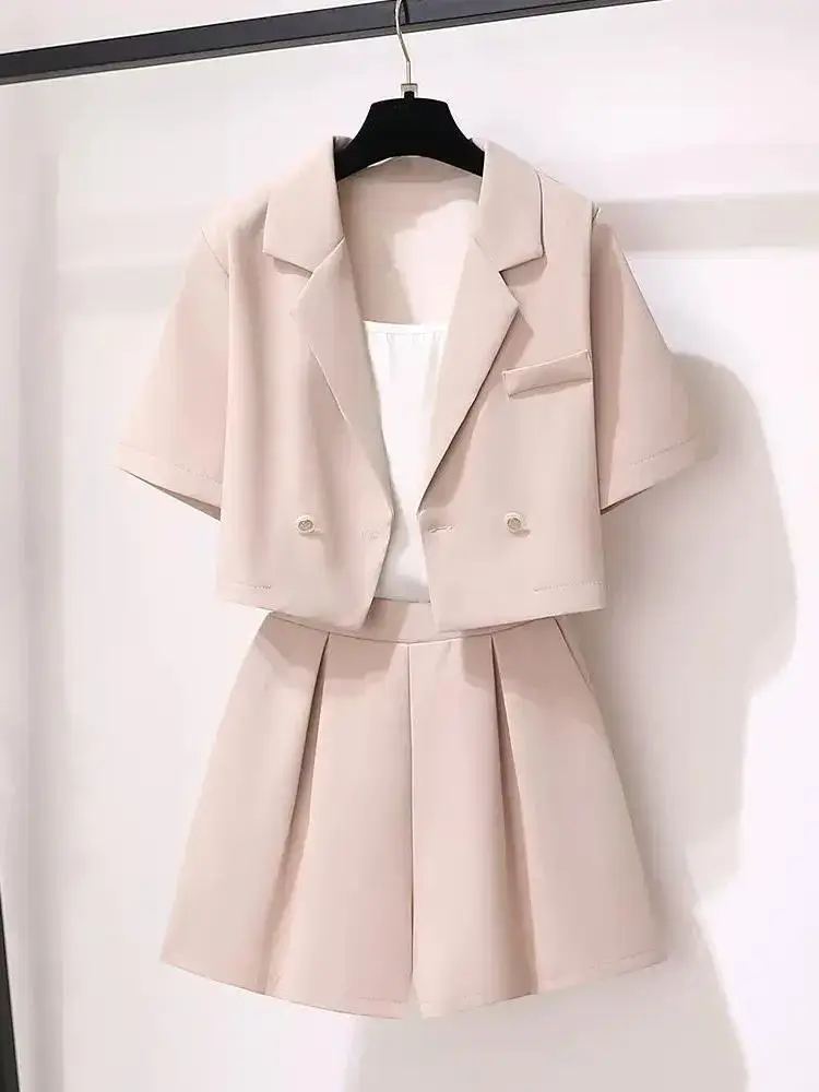 Small Blue Two-Piece Summer Suit Jacket Shorts Set - Image 6