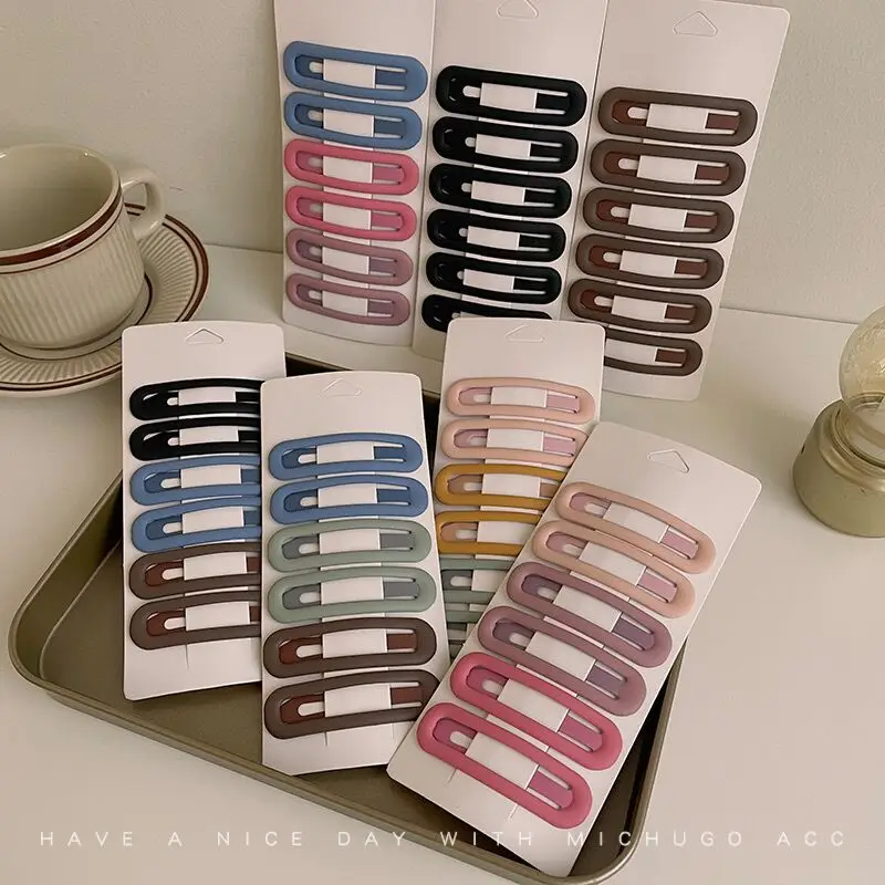 Frosted Candy Color Hairpin 6 Pack Korean Style - Image 10