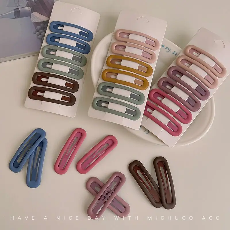 Frosted Candy Color Hairpin 6 Pack Korean Style - Image 11