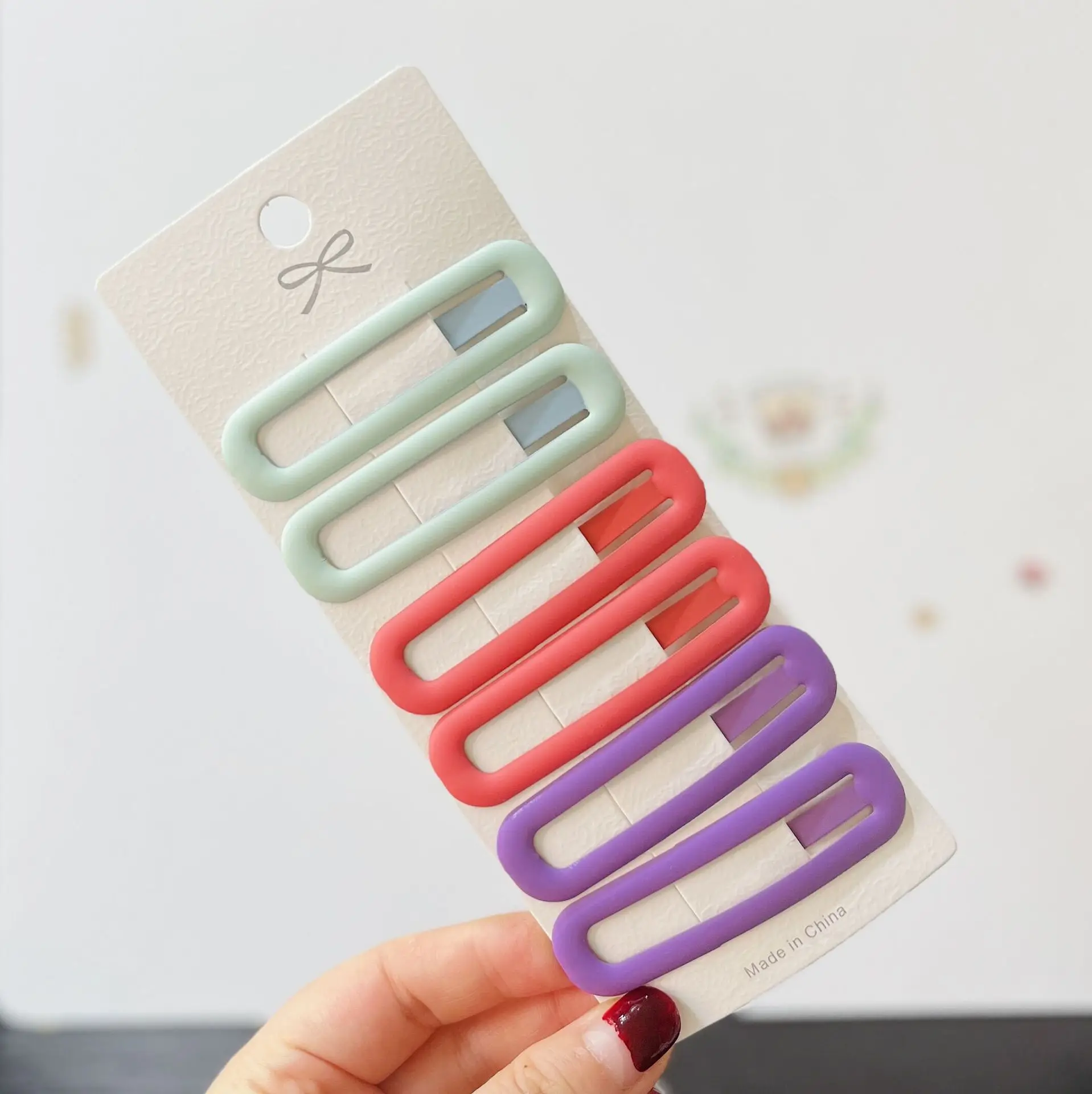 Frosted Candy Color Hairpin 6 Pack Korean Style - Image 3