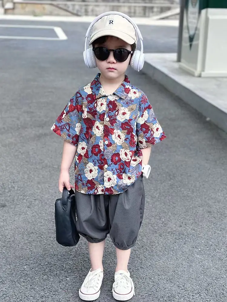 Women Floral Short Sleeve Shirt Japanese Style Summer Wear — feature 3