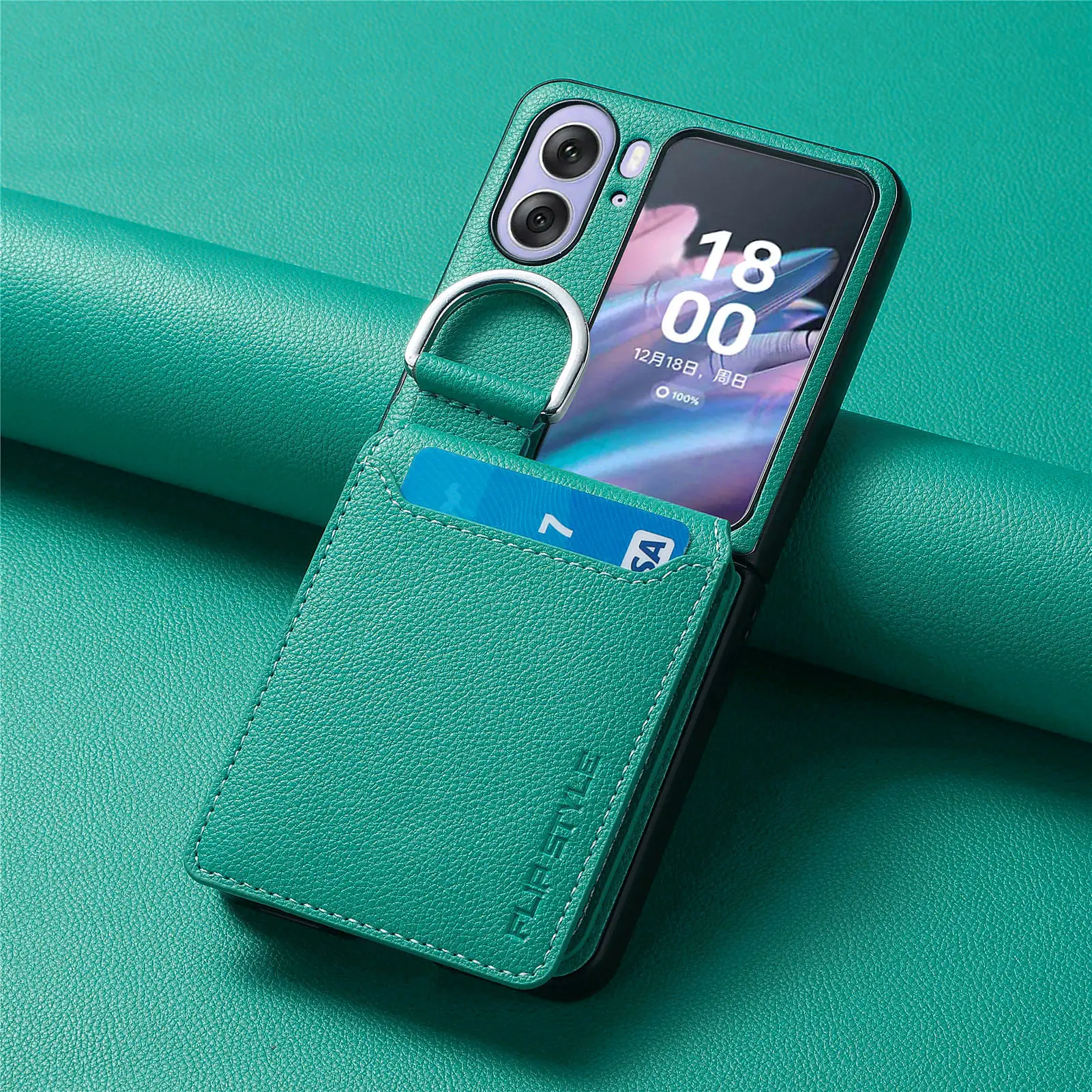 OPPO Find N3 Flip Card Case with Finger Ring & Card Holder - Image 4