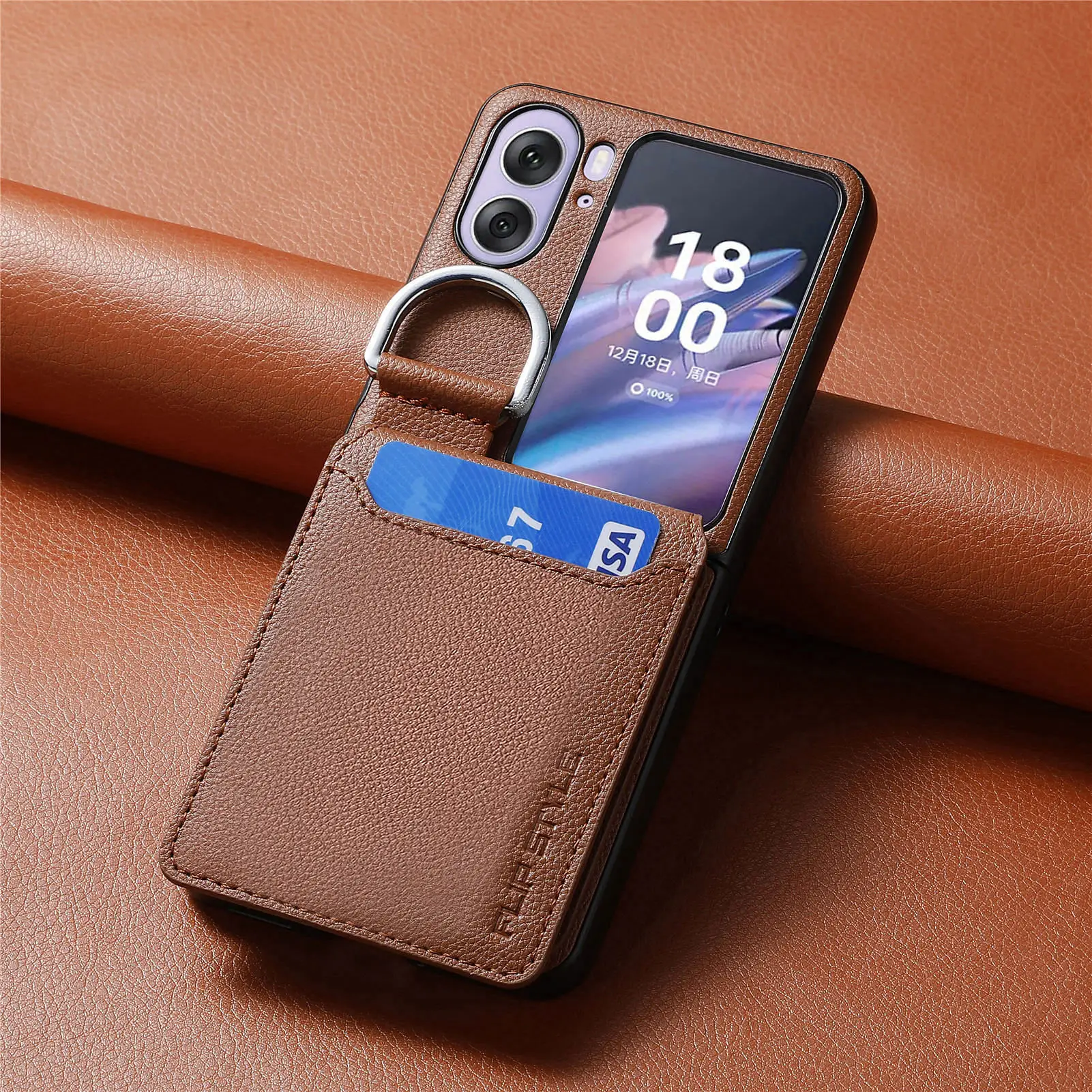 OPPO Find N3 Flip Card Case with Finger Ring & Card Holder - Image 5