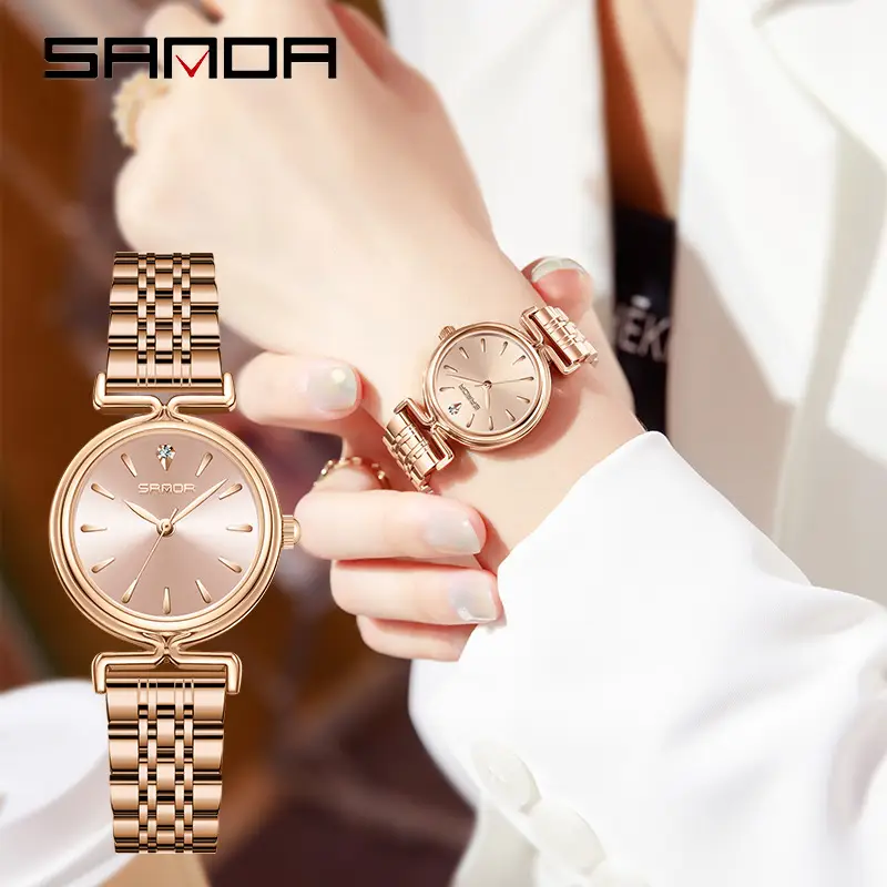 Sanda Women's Stainless Steel Watch Waterproof Outdoor