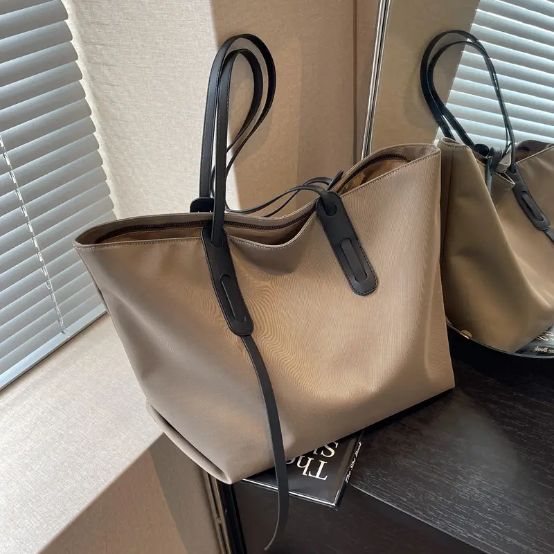 Women's Black Oxford Tote Bag Large Capacity 2023 - Image 3