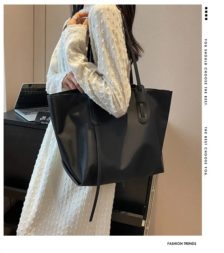 Women's Black Oxford Tote Bag Large Capacity 2023 — feature 1