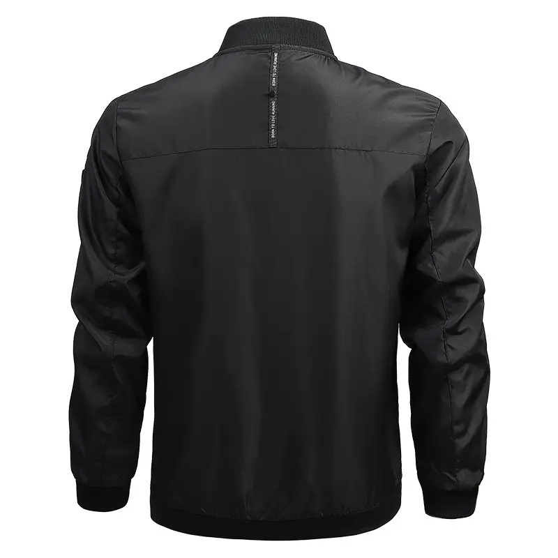 Men's Black Full Zip Bomber Jacket - Image 7