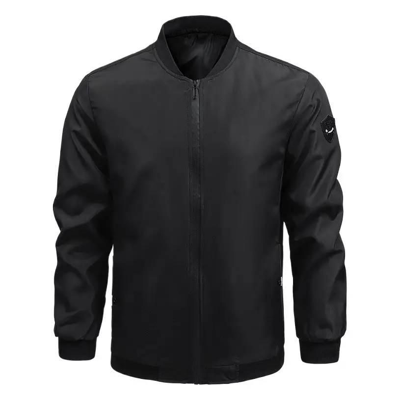 Men's Black Full Zip Bomber Jacket