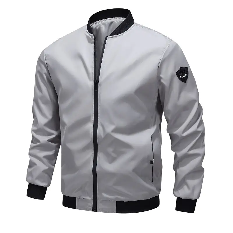 Men's Black Full Zip Bomber Jacket - Image 4