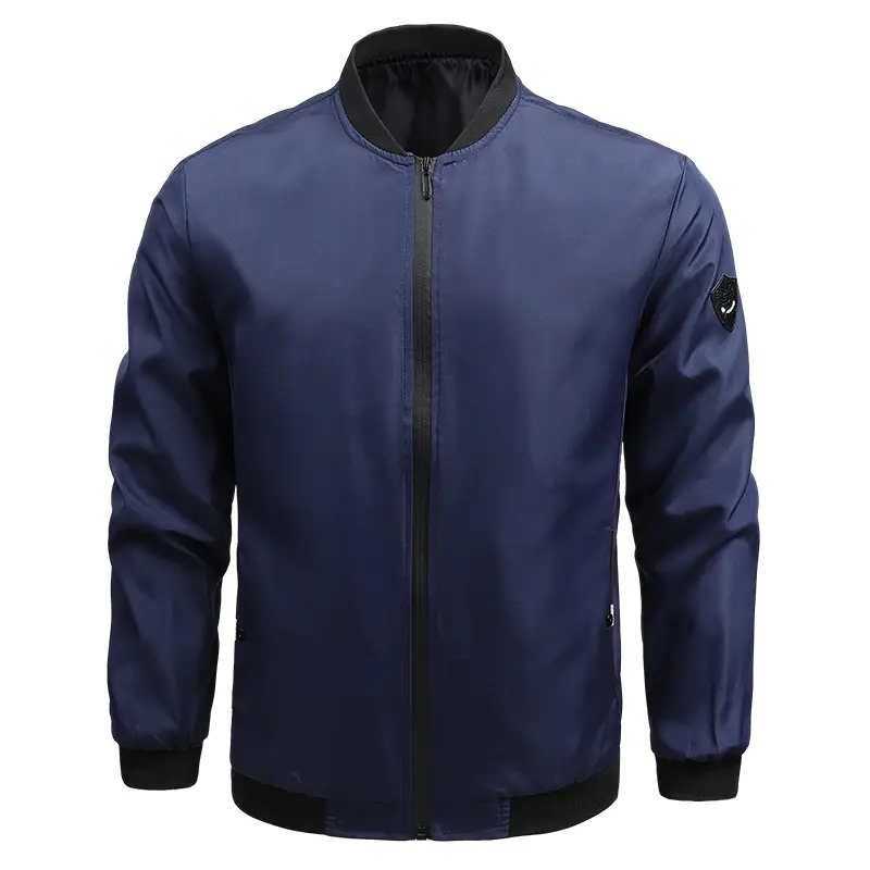 Men's Black Full Zip Bomber Jacket - Image 2