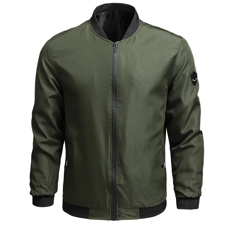 Men's Black Full Zip Bomber Jacket - Image 3