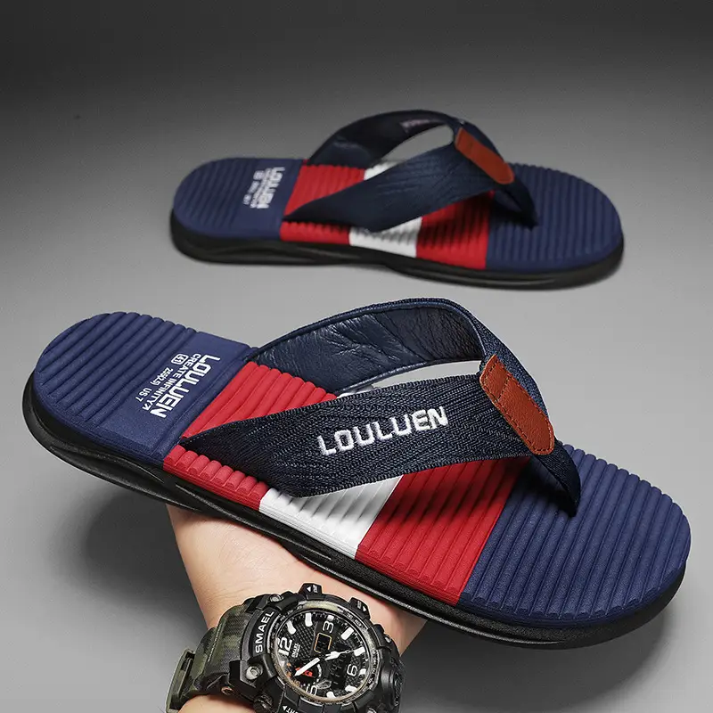 2023 Summer new men's flip flops flip-flops flip-flops beach shoes casual trendy non-slip fashionable outdoor sandals men - Image 5