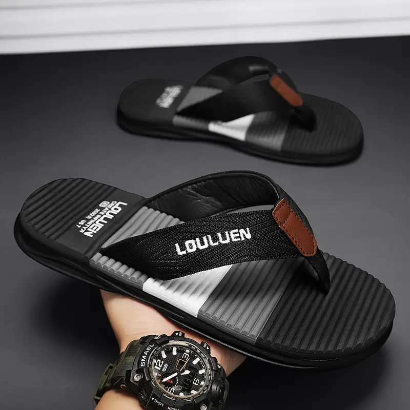 2023 Summer new men's flip flops flip-flops flip-flops beach shoes casual trendy non-slip fashionable outdoor sandals men
