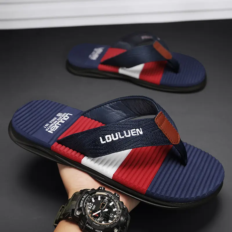 2023 Summer new men's flip flops flip-flops flip-flops beach shoes casual trendy non-slip fashionable outdoor sandals men - Image 2