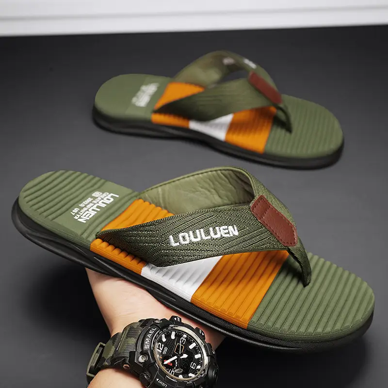 2023 Summer new men's flip flops flip-flops flip-flops beach shoes casual trendy non-slip fashionable outdoor sandals men - Image 3