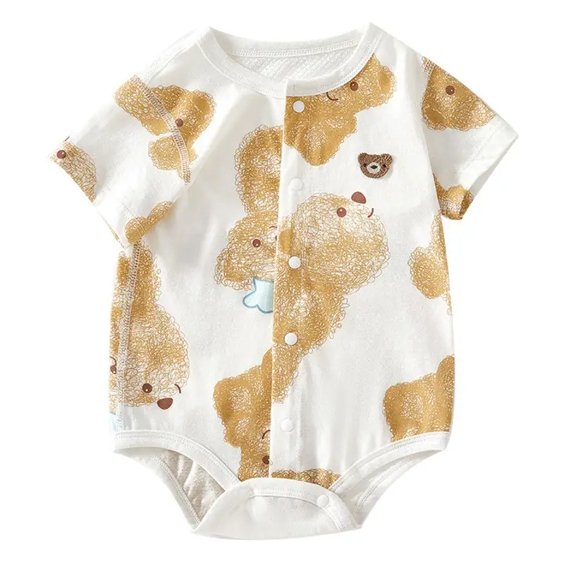 Baby's Boneless Cotton Jumpsuit Short Sleeve