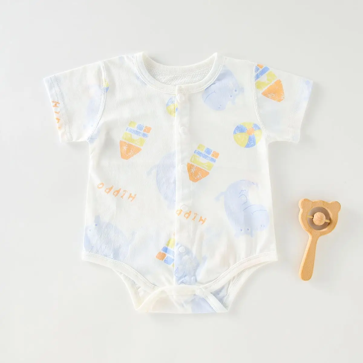 Baby's Boneless Cotton Jumpsuit Short Sleeve - Image 6