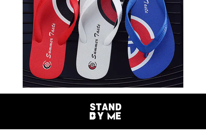 Red Summer Flip Flops Anti-Slip Men's Beach Sandals — feature 11