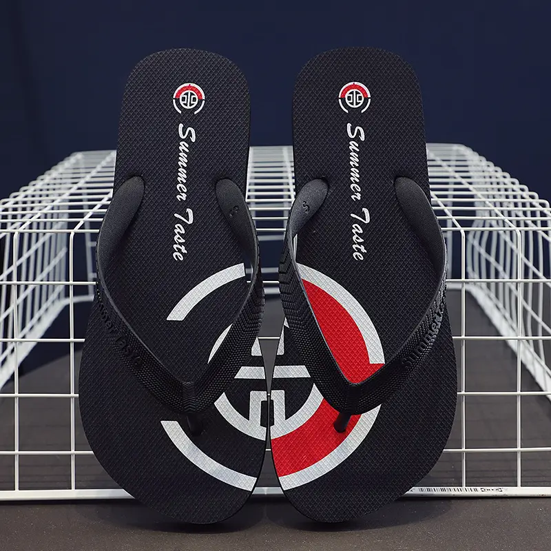 Red Summer Flip Flops Anti-Slip Men's Beach Sandals
