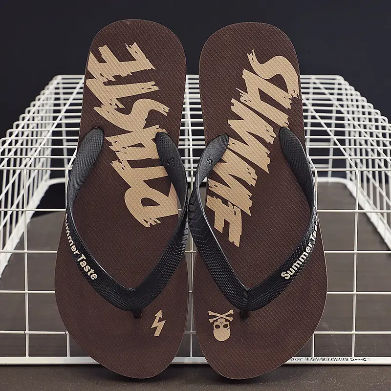 Red Summer Flip Flops Anti-Slip Men's Beach Sandals