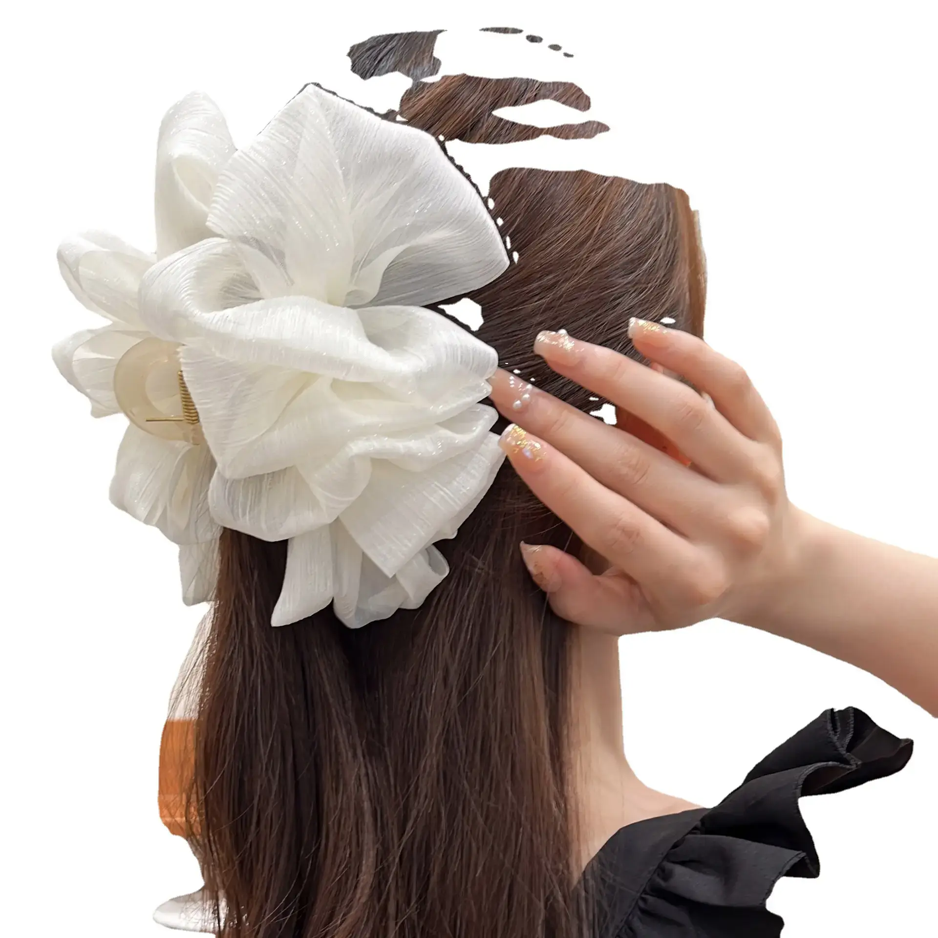White Large Hairpin with Elegant Bow Design - Image 8