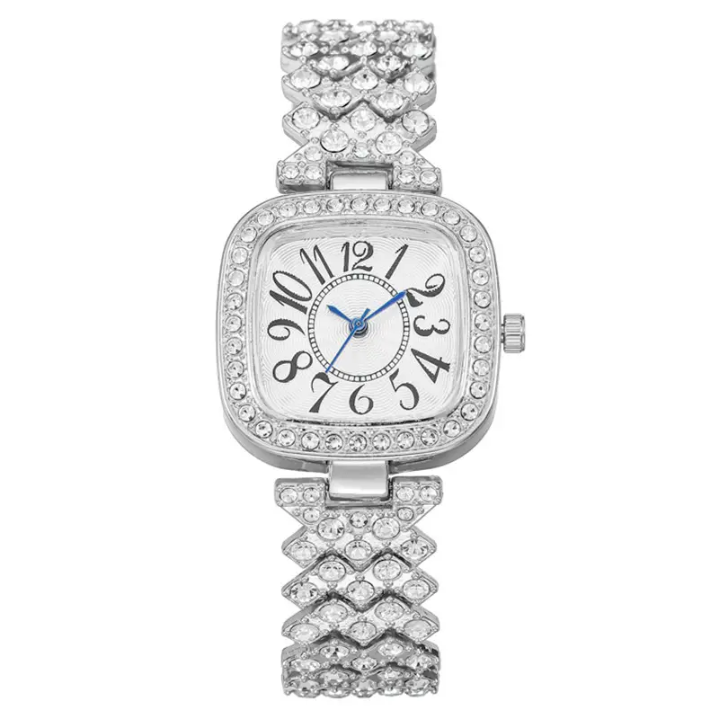 Rose Gold Square Diamond Women's Watch Bracelet - Image 2