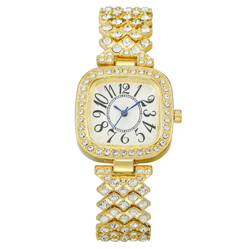 Rose Gold Square Diamond Women's Watch Bracelet - Image 3