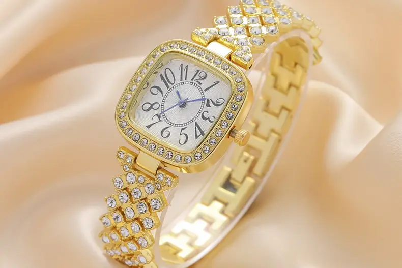 Rose Gold Square Diamond Women's Watch Bracelet — feature 5