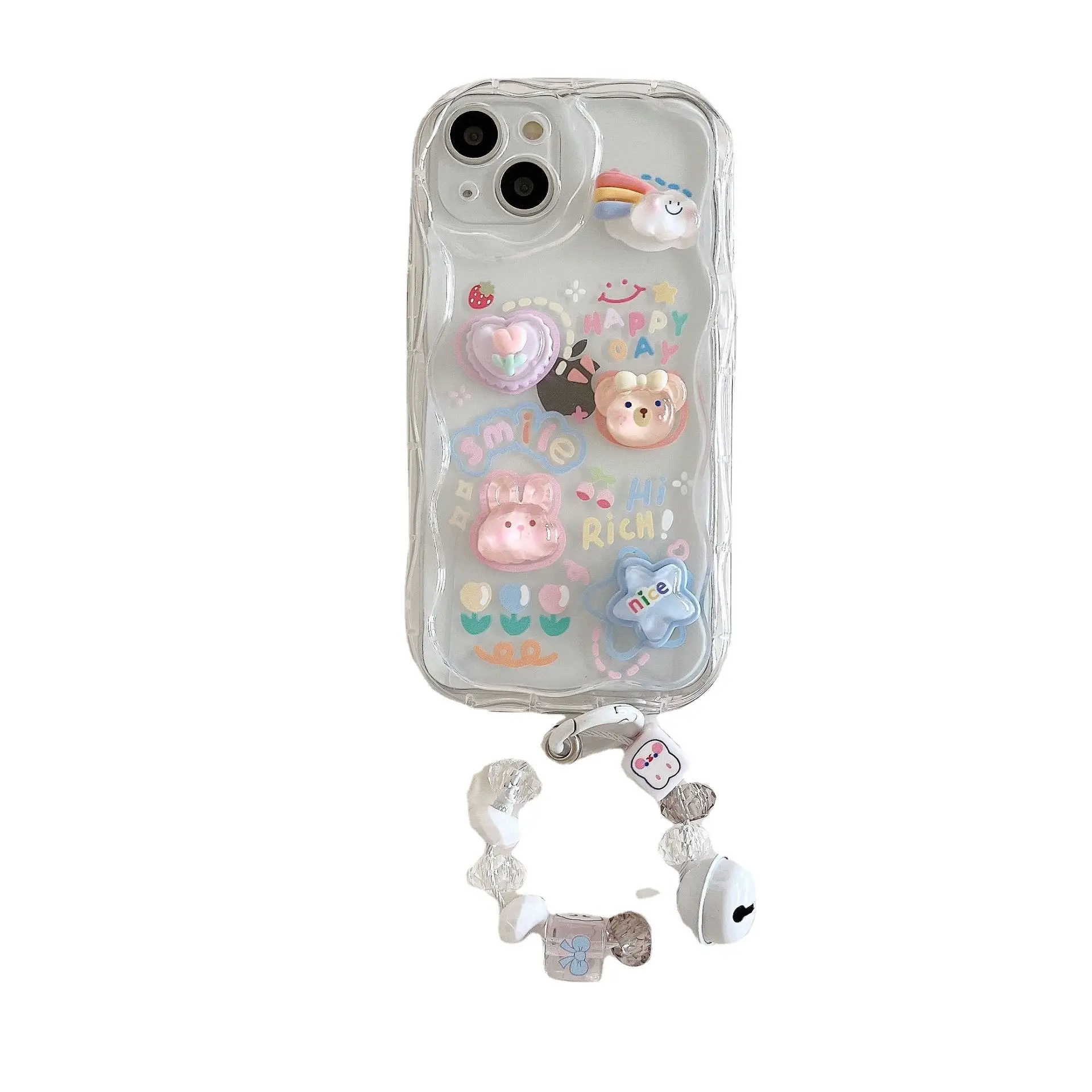 Rabbit Soft Phone Case for iPhone 17 with Rainbow Ice Cream Design - Image 9