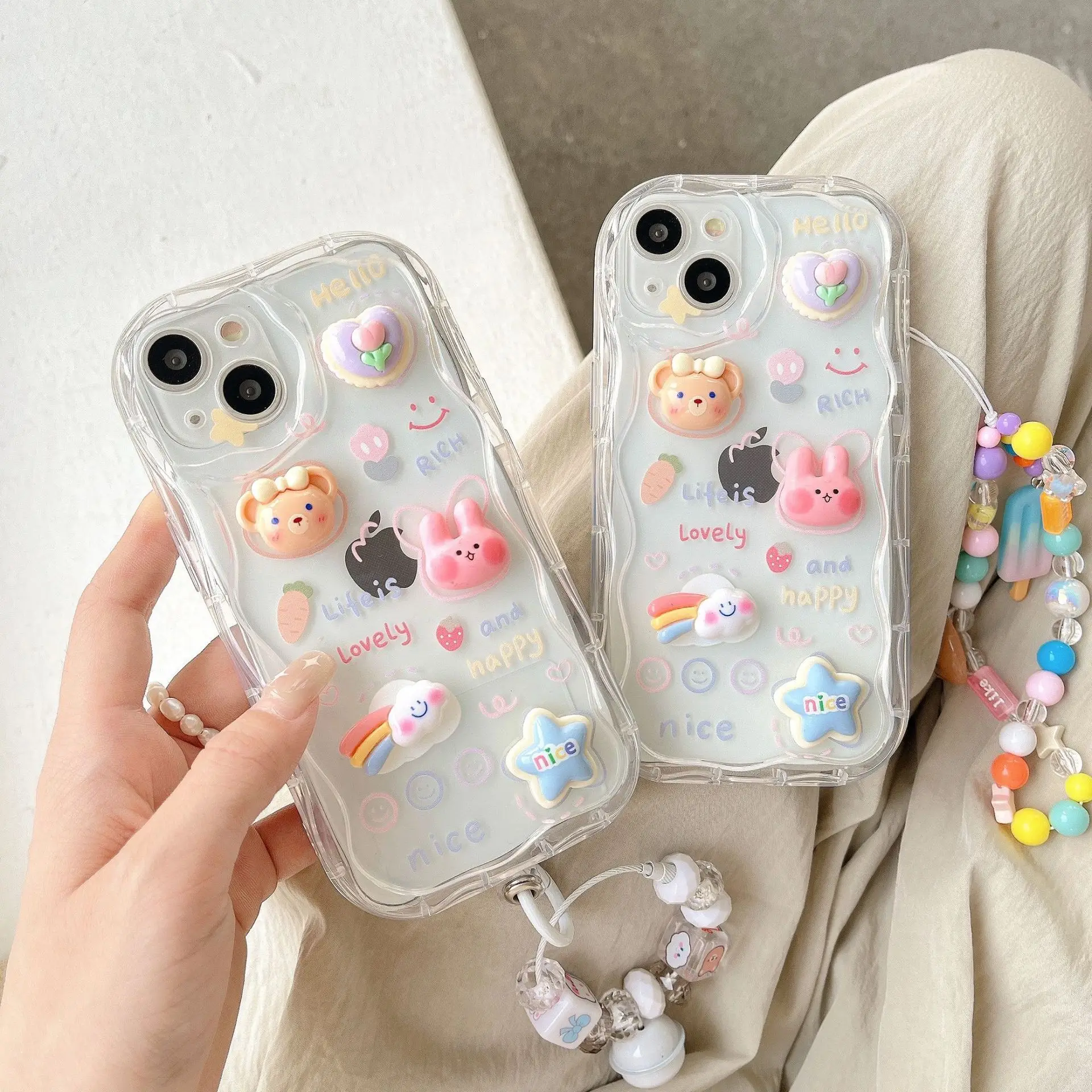 Rabbit Soft Phone Case for iPhone 17 with Rainbow Ice Cream Design — feature 4