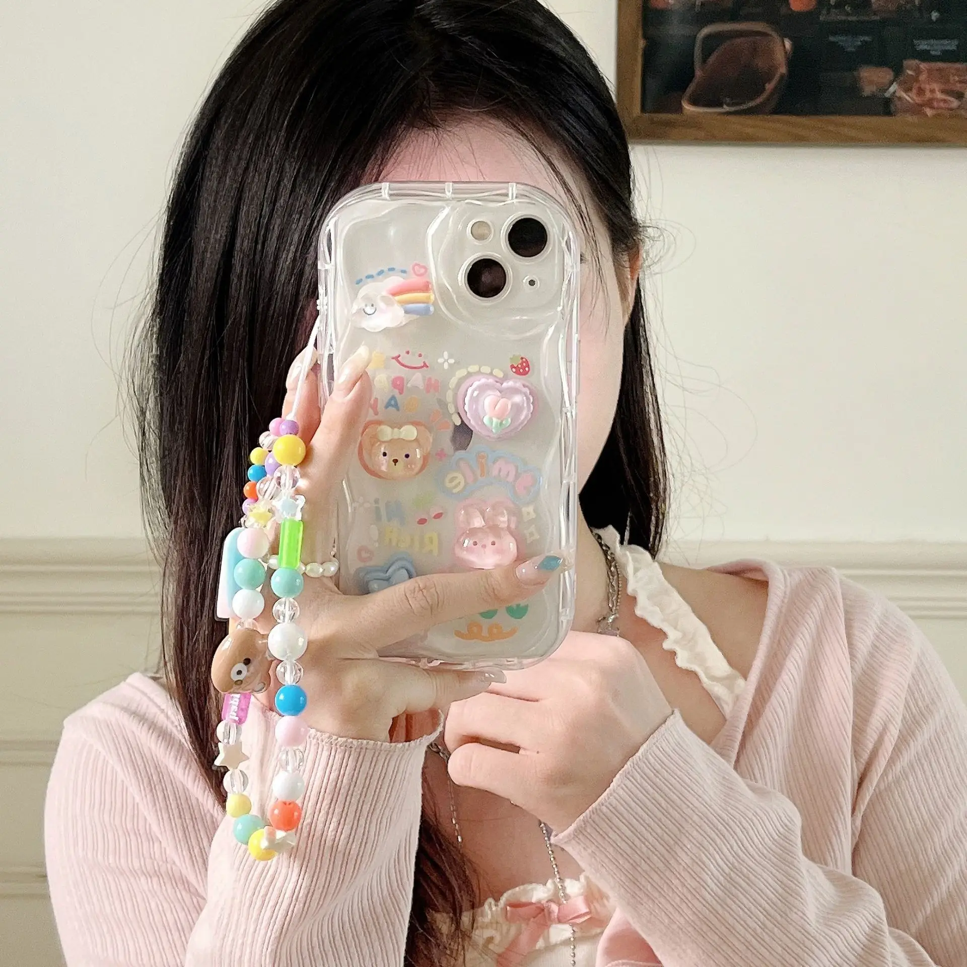 Rabbit Soft Phone Case for iPhone 17 with Rainbow Ice Cream Design - Image 6