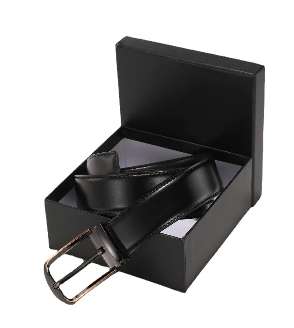 Men's Black Real Cowhide Belt with Silver Buckle - Image 8